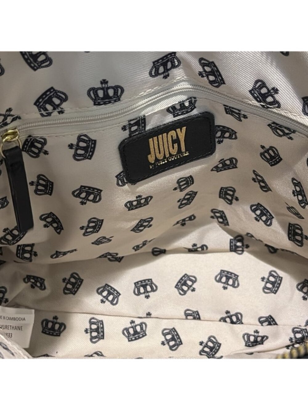 Juicy Couture Under Lock Satchel Dome Black Double Handle Crossbody Y2K NEW - Picture 11 of 11